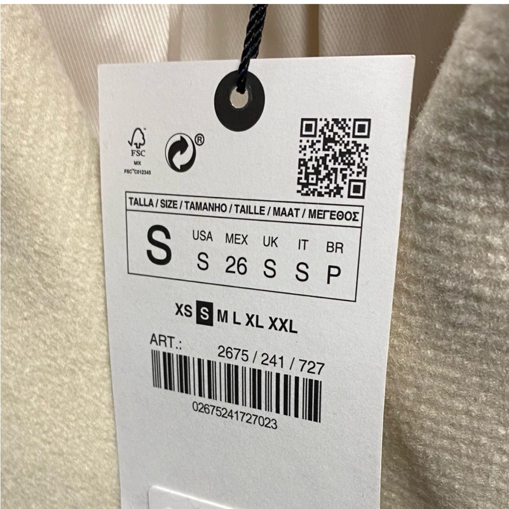 Zara Cream Women's Coat - Picture 7 of 7